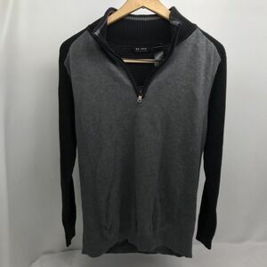 Axcess 1/4 zip‎ pullover sweater casual mens medium Lightweight Black Grey Knit